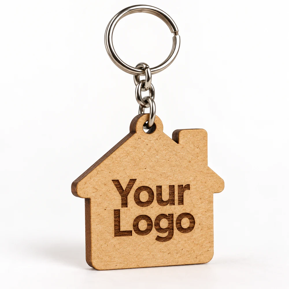 Mini House MDF Keychain